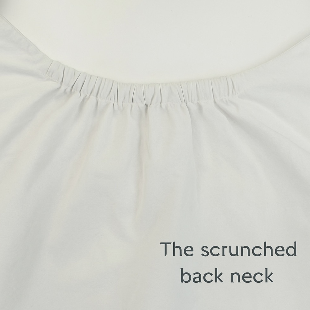 Korean-Inspired Wide Neck Button Crop Top | White | Size S | Minimalist - Picture 5 of 7